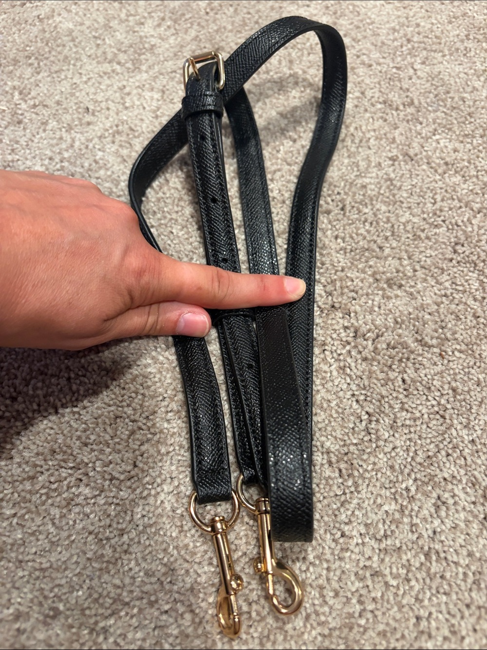 Coach Black Saffiano Leather Crossbody Strap Gold Hardware